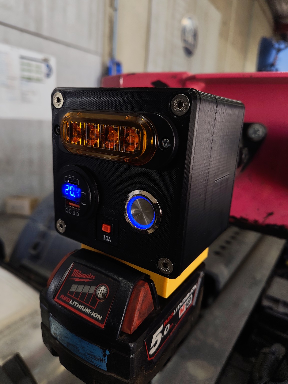 Angled product shot in workshop
